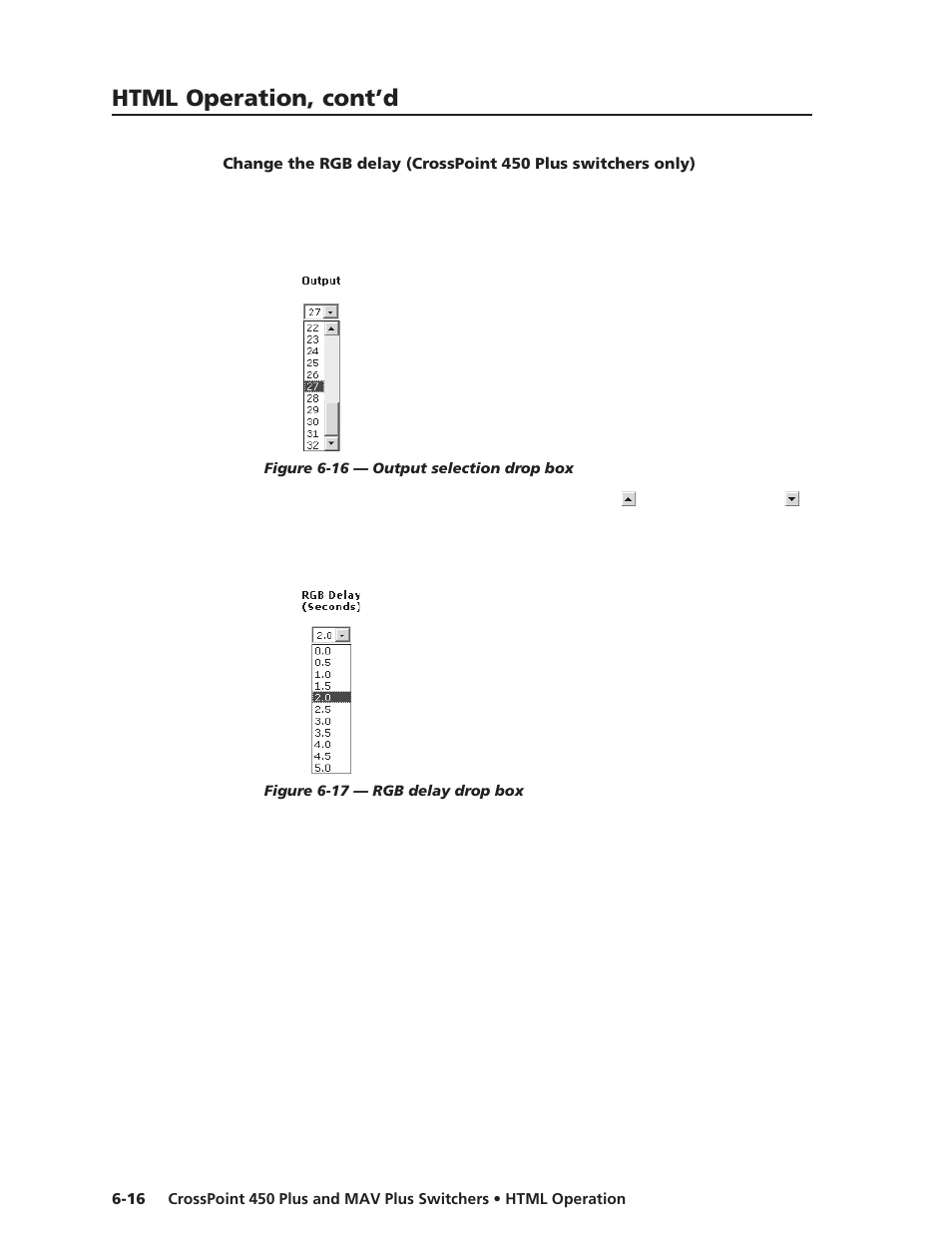 Html operation, cont’d | Extron Electronics MAV Plus Series User Manual | Page 167 / 199