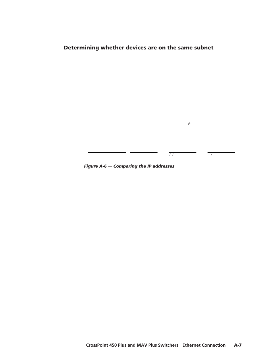 Determining whether devices are on the same subnet | Extron Electronics MAV Plus Series User Manual | Page 178 / 199