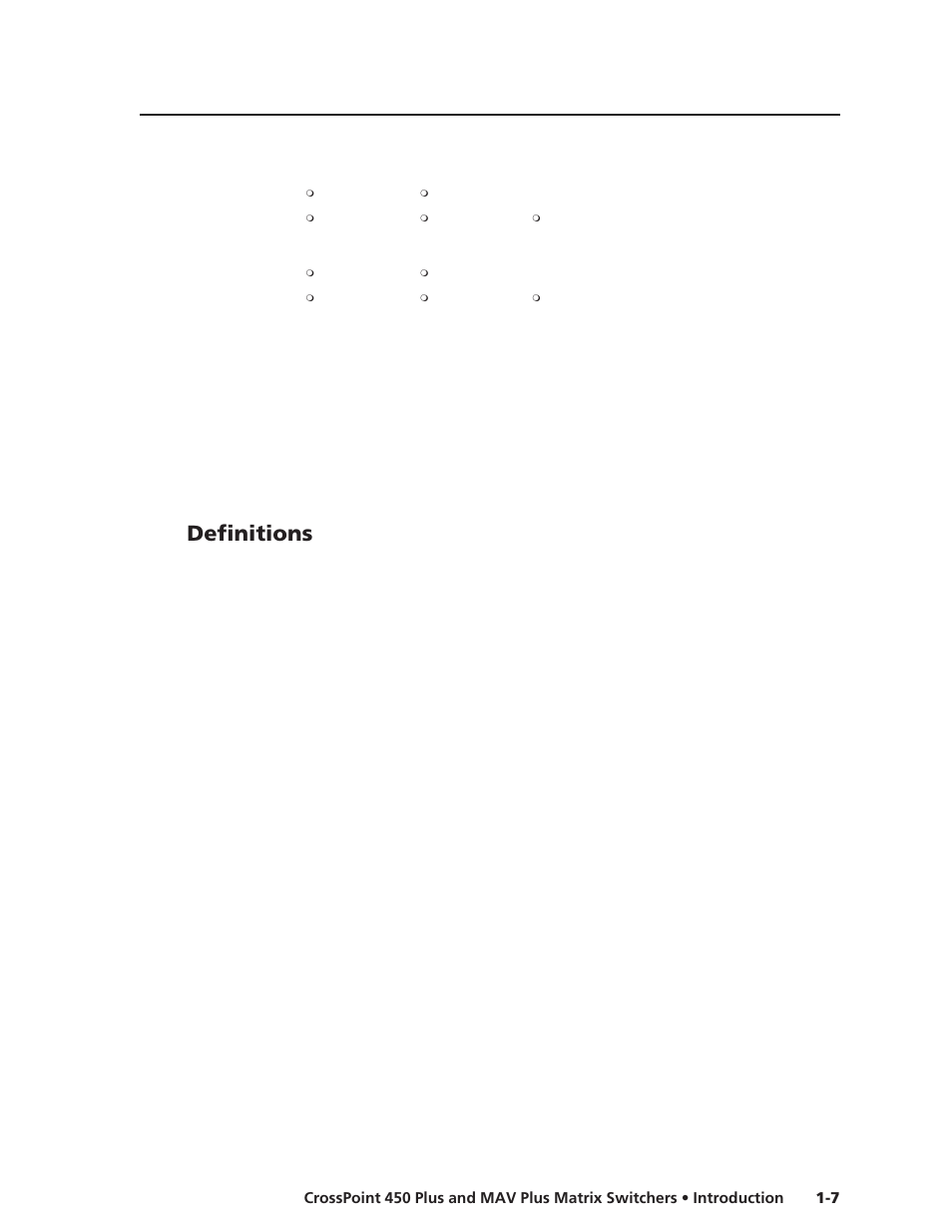 Definitions | Extron Electronics MAV Plus Series User Manual | Page 18 / 199