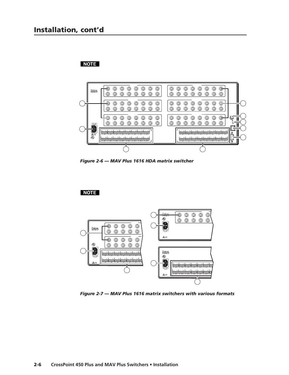 Installation, cont’d | Extron Electronics MAV Plus Series User Manual | Page 29 / 199