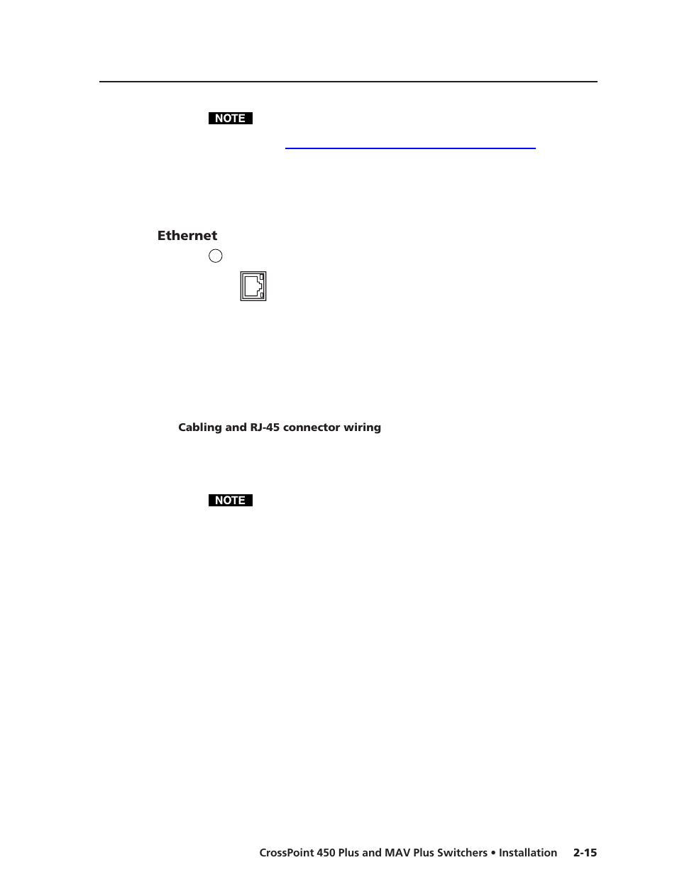Ethernet, Cabling and rj-45 connector wiring | Extron Electronics MAV Plus Series User Manual | Page 38 / 199