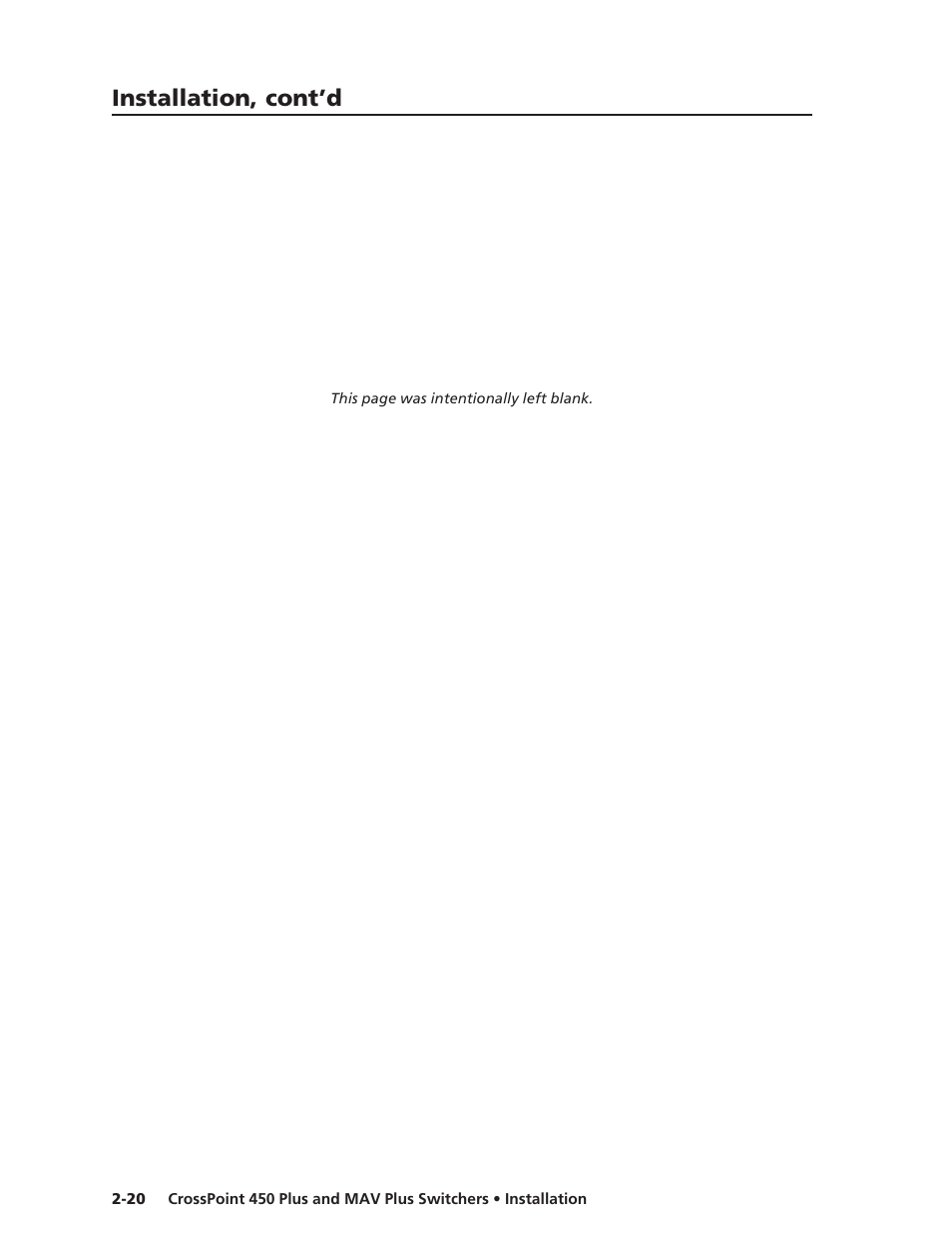 Installation, cont’d | Extron Electronics MAV Plus Series User Manual | Page 43 / 199