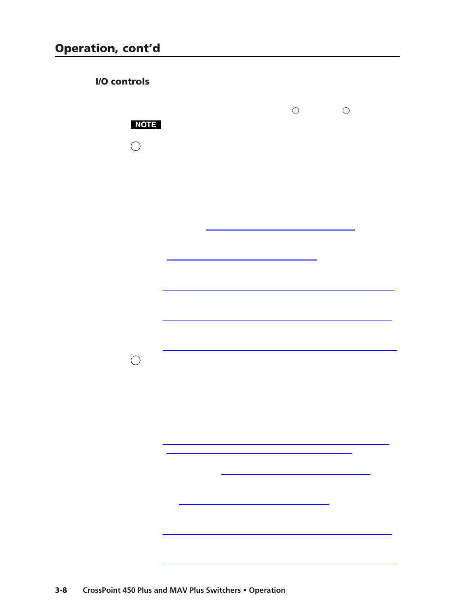 I/o controls, Operation, cont’d | Extron Electronics MAV Plus Series User Manual | Page 51 / 199
