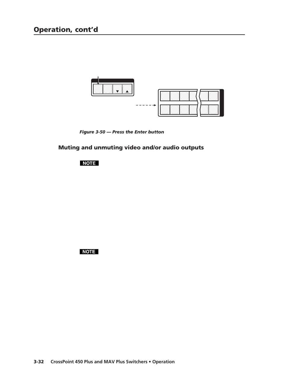 Muting and unmuting video and/or audio outputs, Operation, cont’d | Extron Electronics MAV Plus Series User Manual | Page 75 / 199