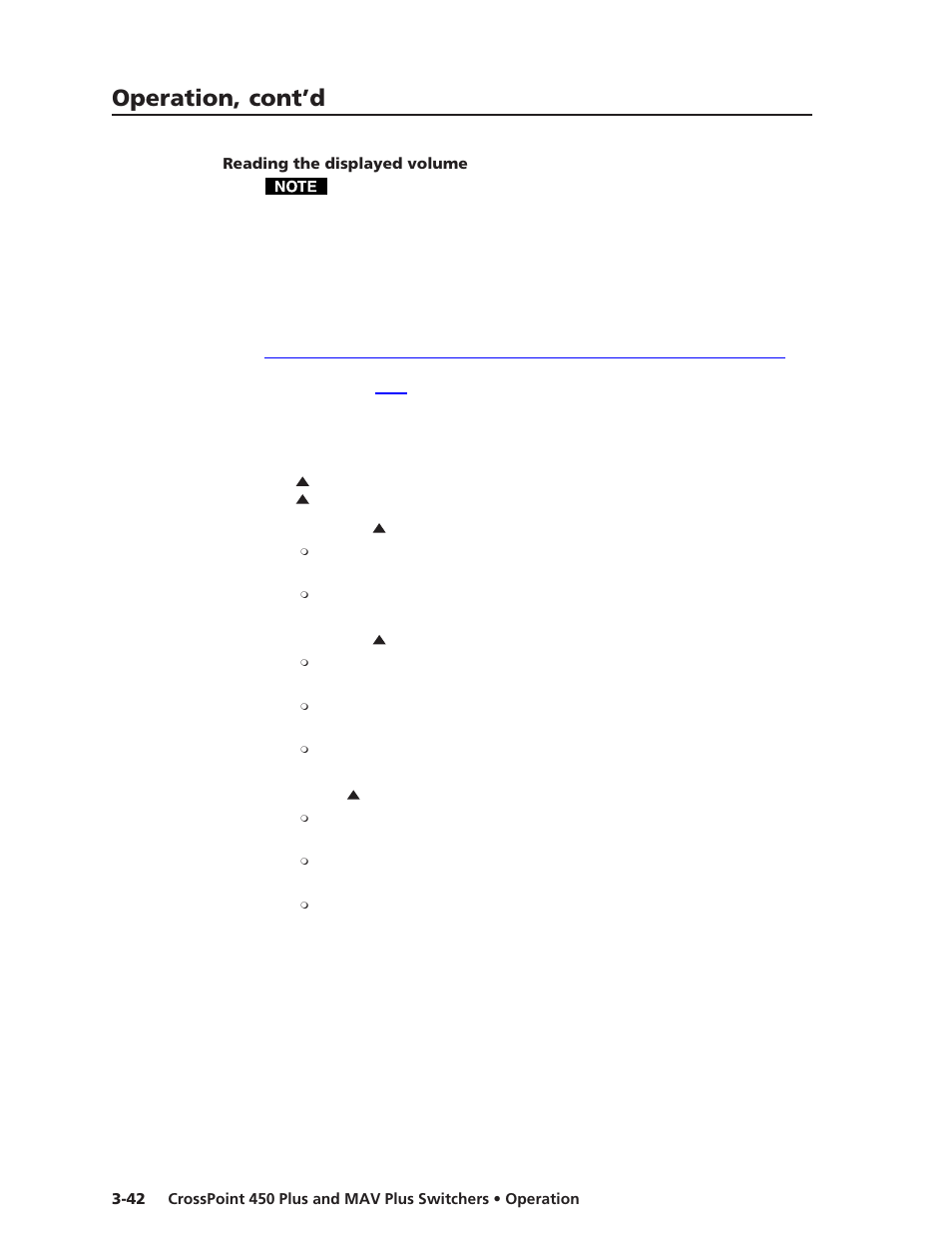 Reading the displayed volume, Operation, cont’d | Extron Electronics MAV Plus Series User Manual | Page 85 / 199