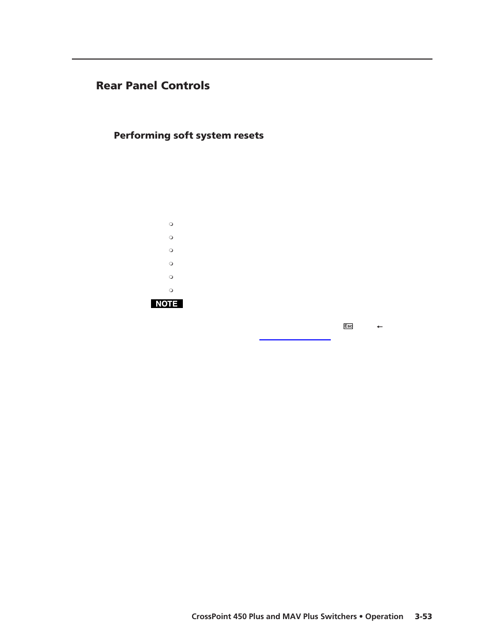 Rear panel controls, Performing soft system resets | Extron Electronics MAV Plus Series User Manual | Page 96 / 199
