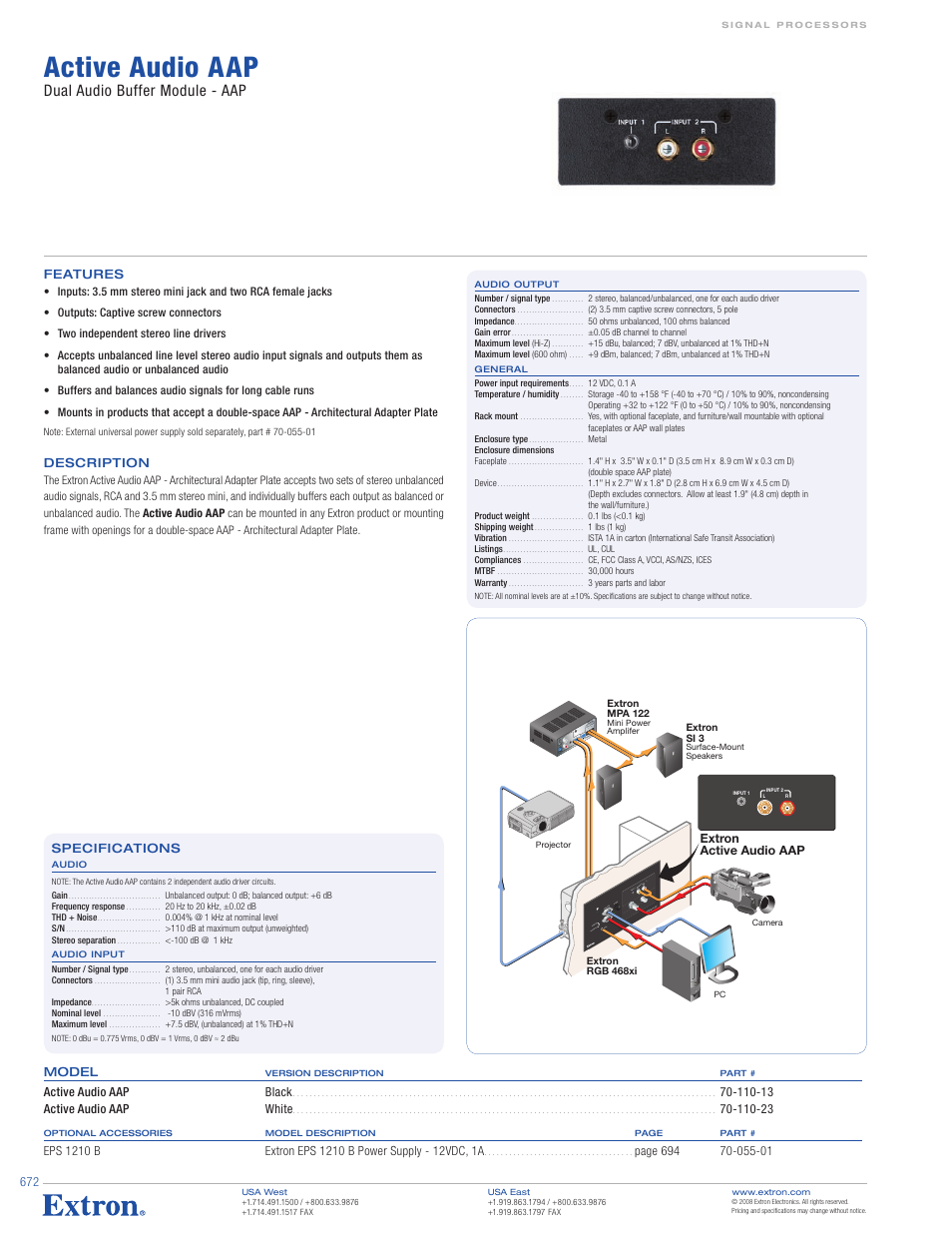 Extron electronic Active Audio AAP User Manual | 1 page