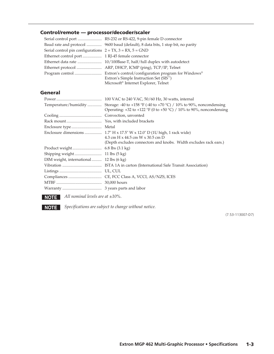 Extron electronic Dual Window Multi-Graphic Processor MGP 462 User Manual | Page 2 / 2