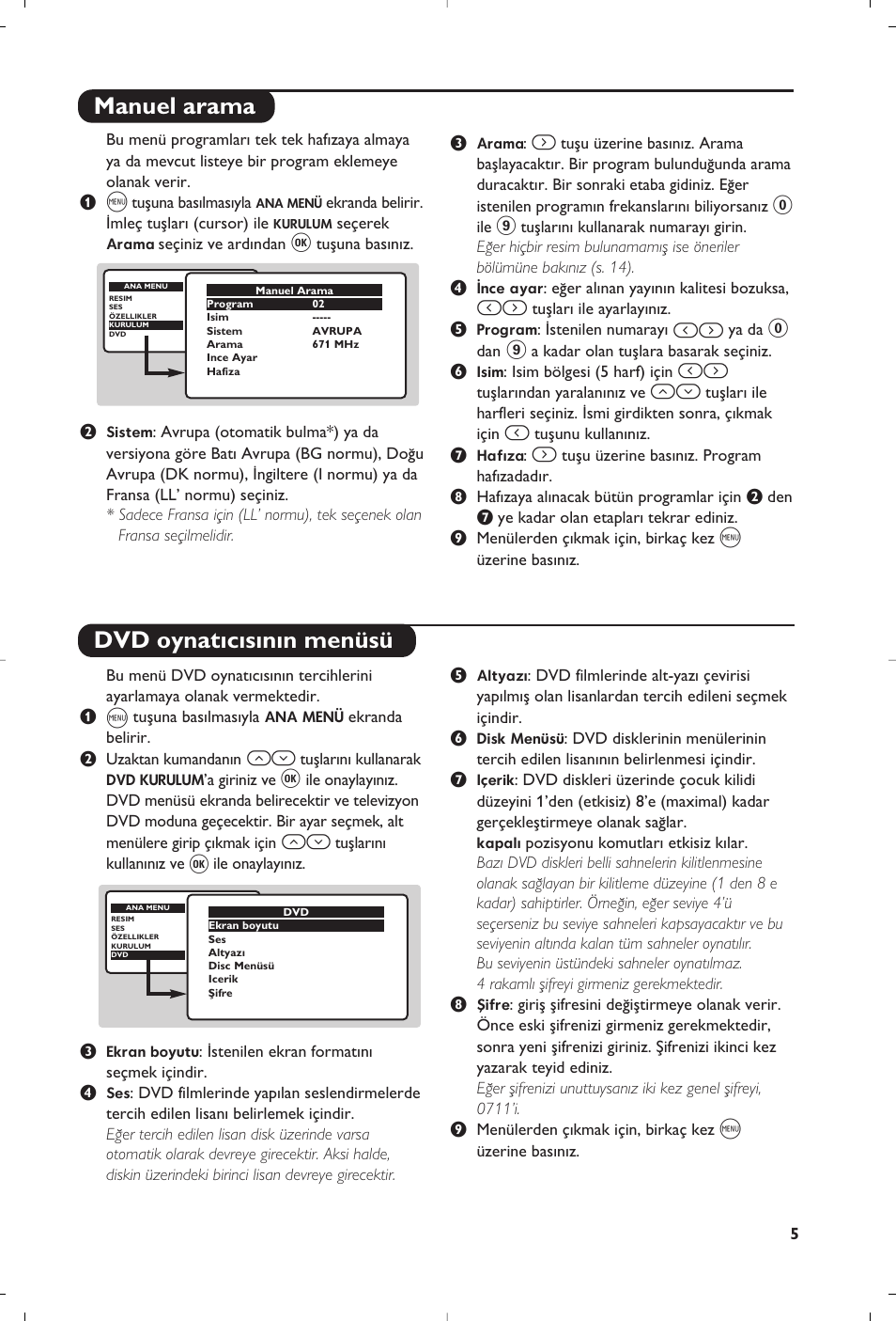 Manuel arama dvd oynat›c›s›n›n menüsü | Philips 15PT6807 User Manual | Page 103 / 112