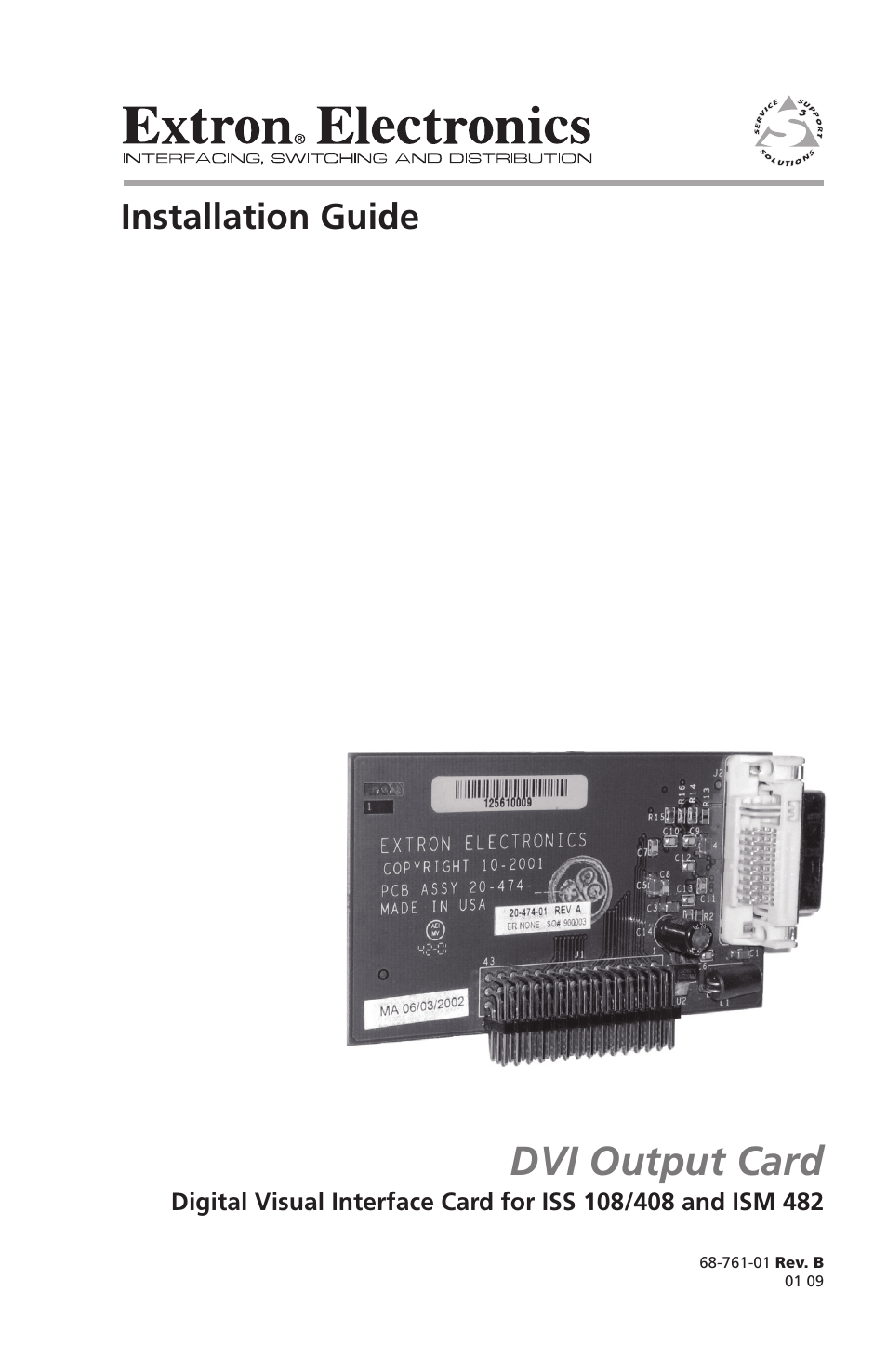 Extron Electronics DVI Output Card User Manual | 6 pages
