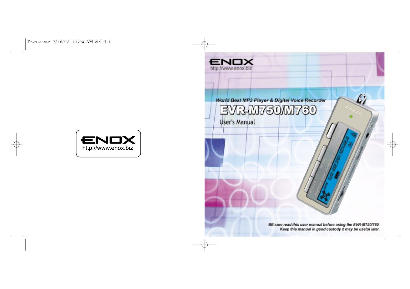 Enox EVR-M750 User Manual | 26 pages