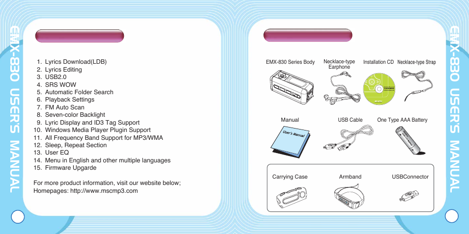 Emx-830 user’s manual | Enox EMX-830 User Manual | Page 3 / 34