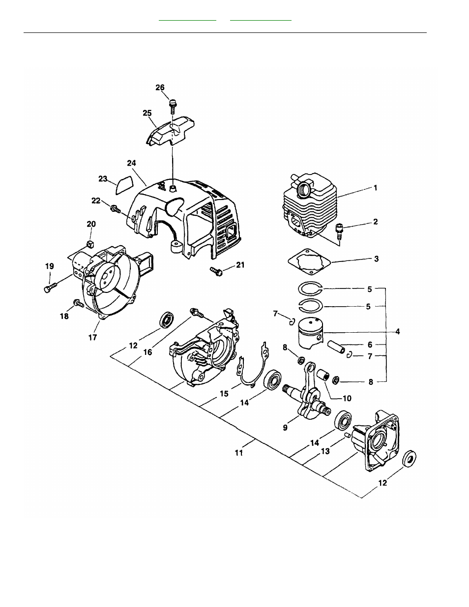 Engine, fan housing, cover | Echo 670-200 User Manual | Page 4 / 20