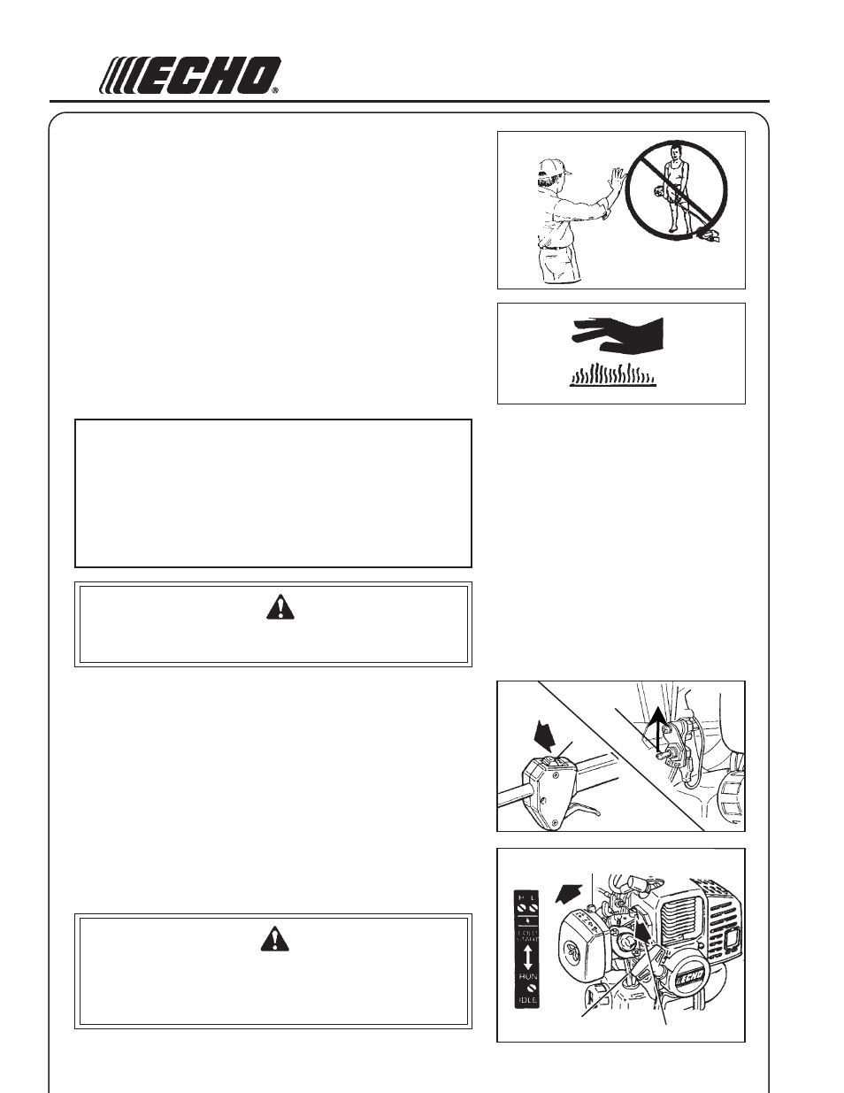 Warning danger | Echo PE-2000 Type 1/1E User Manual | Page 16 / 30