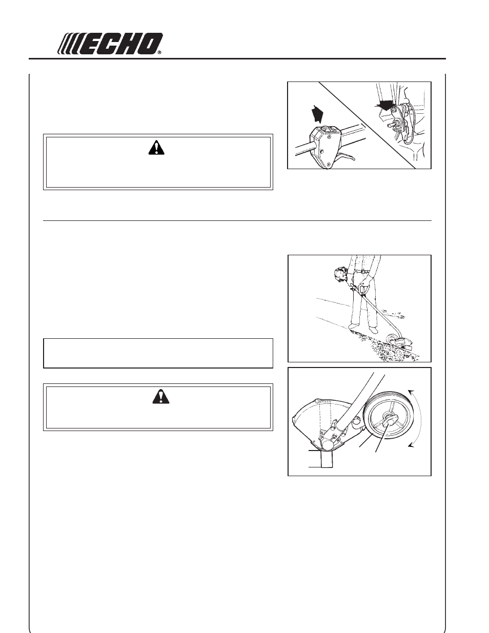 Warning danger | Echo PE-2000 Type 1/1E User Manual | Page 18 / 30