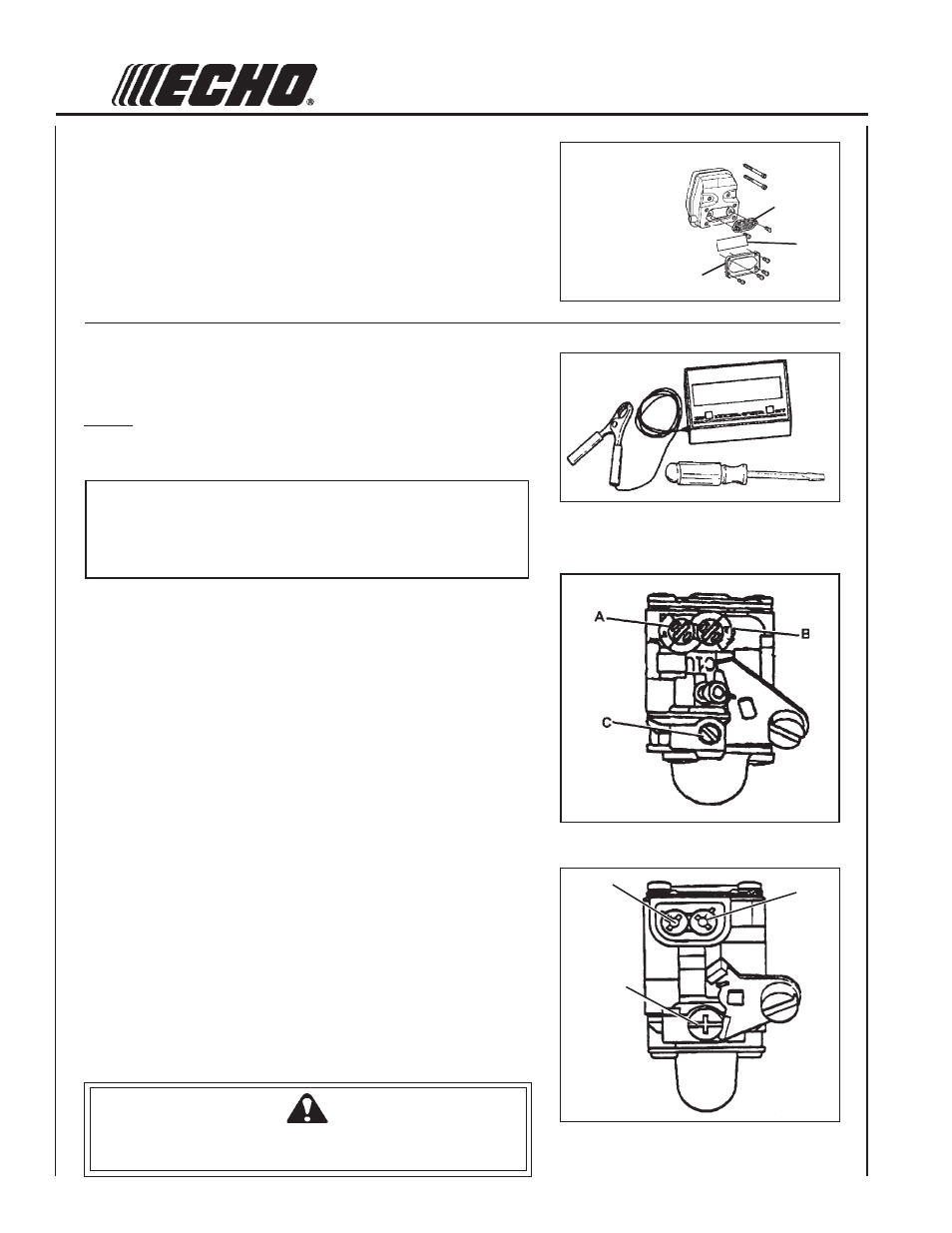 Type 1e emission models, Warning danger | Echo PE-2000 Type 1/1E User Manual | Page 24 / 30