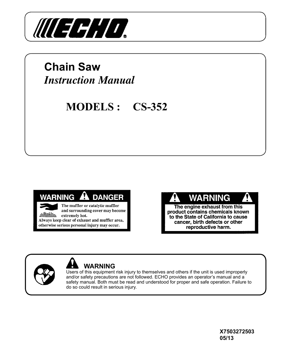 Echo CS-352 User Manual | 36 pages