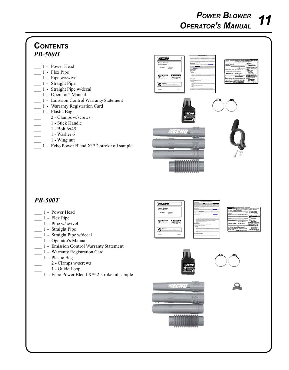 Echo PB-500H User Manual | Page 11 / 32