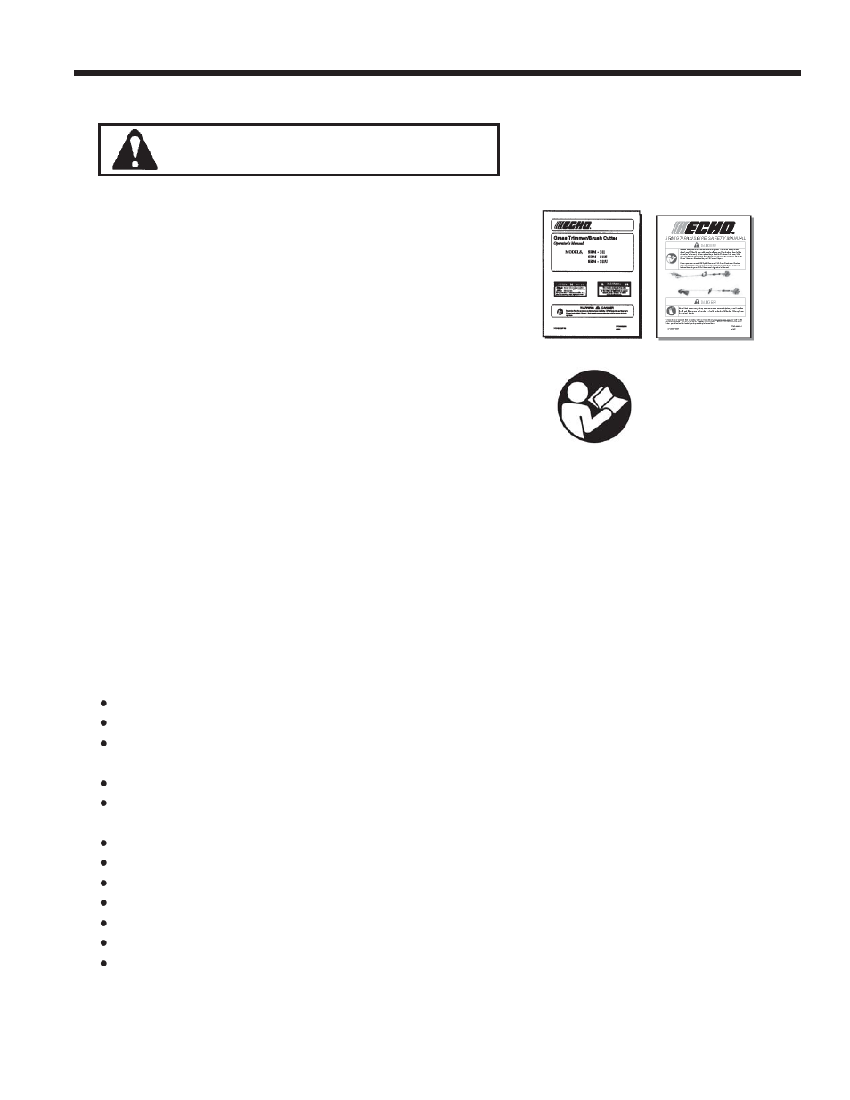 Operator safety, Danger | Echo SB User Manual | Page 7 / 56