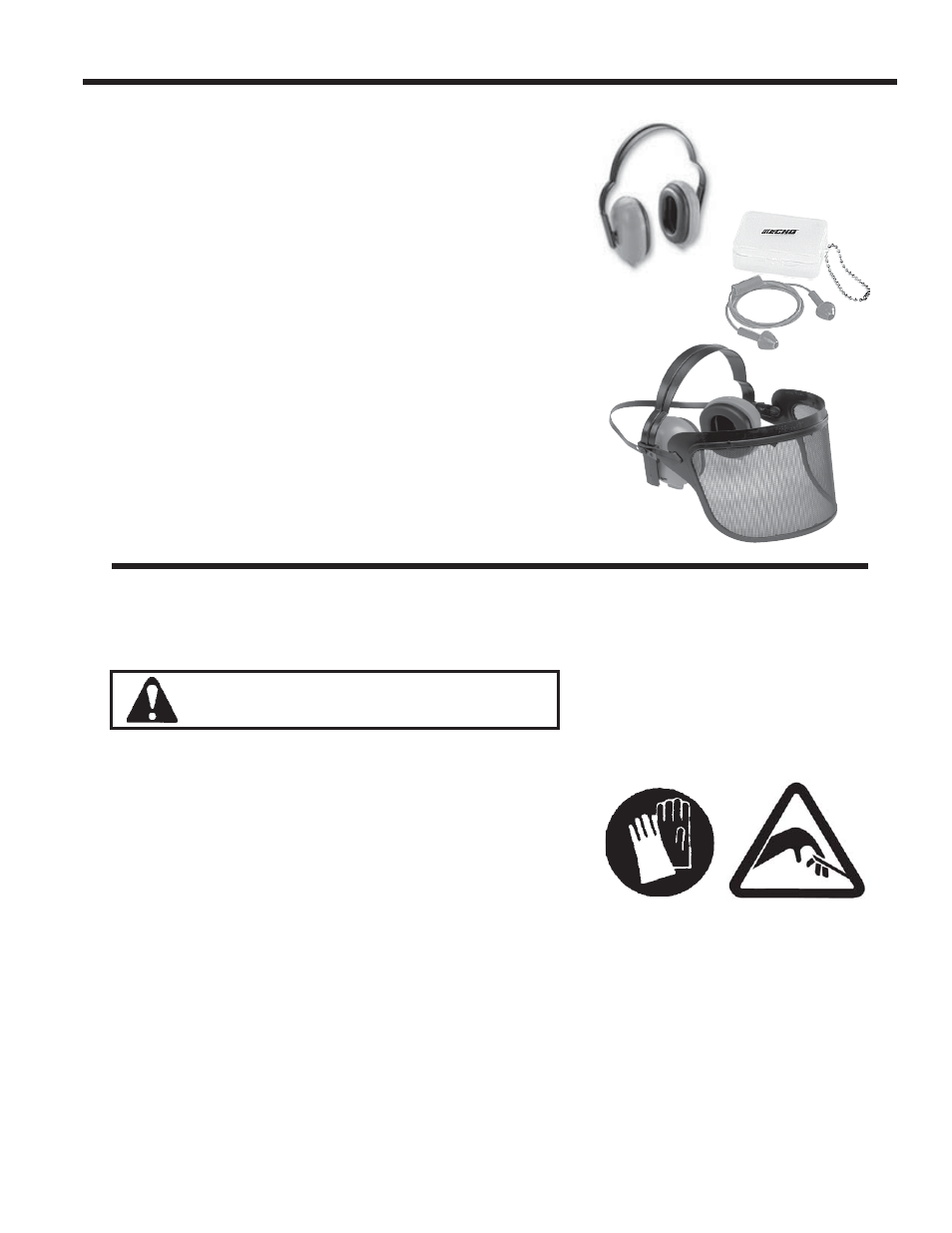 Operator safety, Warning | Echo SB User Manual | Page 9 / 56