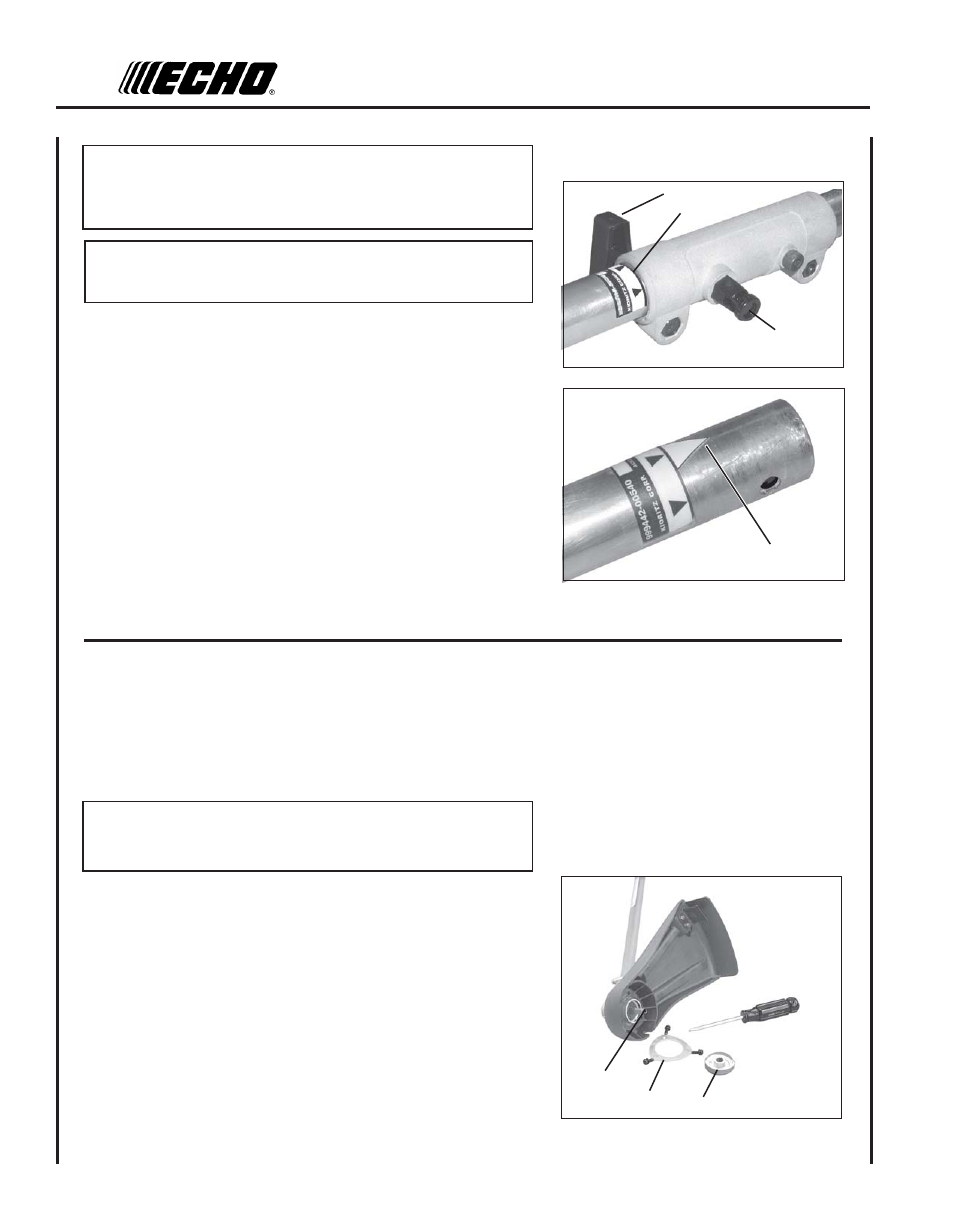 Plastic shield installation, For nylon line operation) | Echo PAS Rapid Loader User Manual | Page 8 / 16
