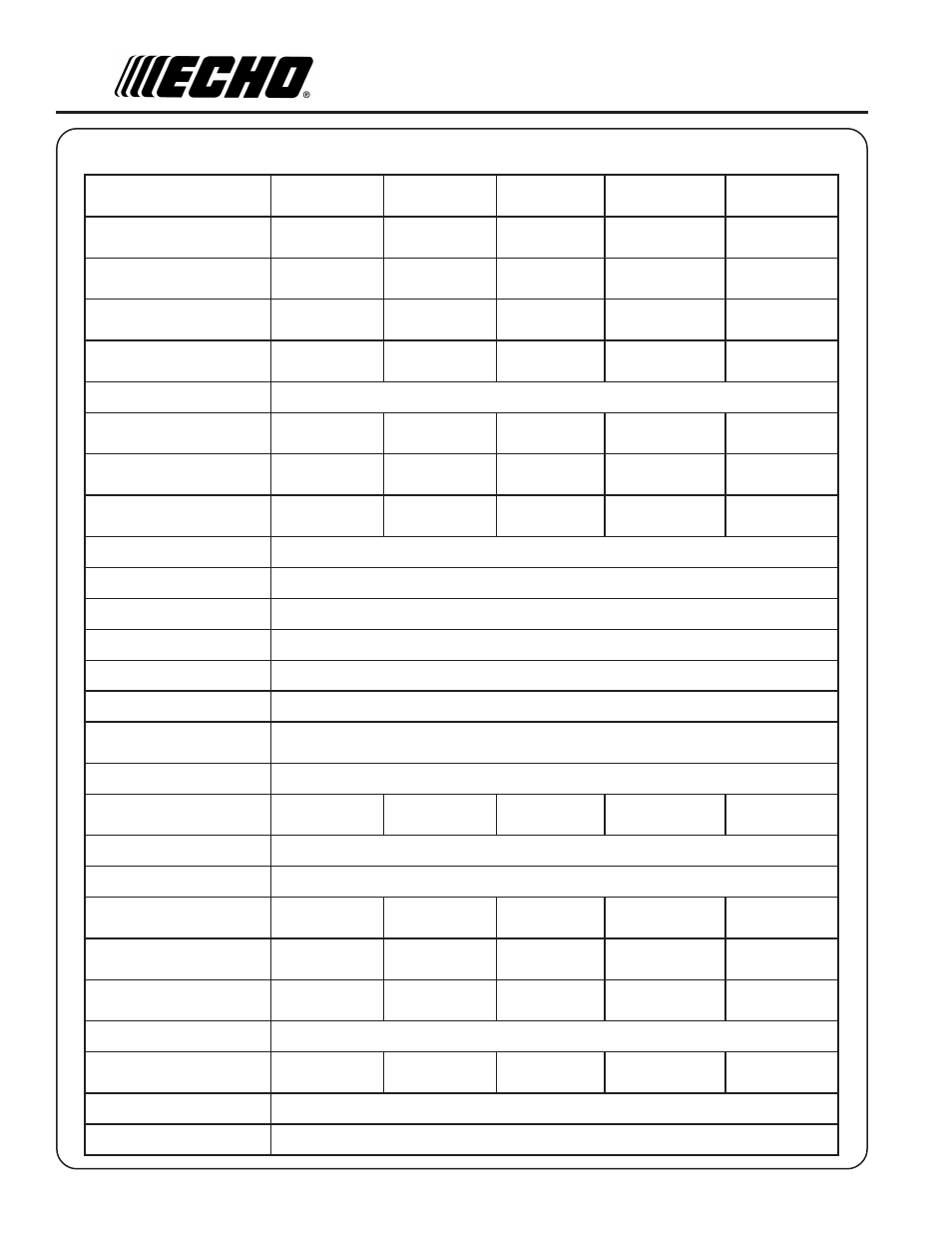 Pecifications | Echo HC-2400 User Manual | Page 12 / 32