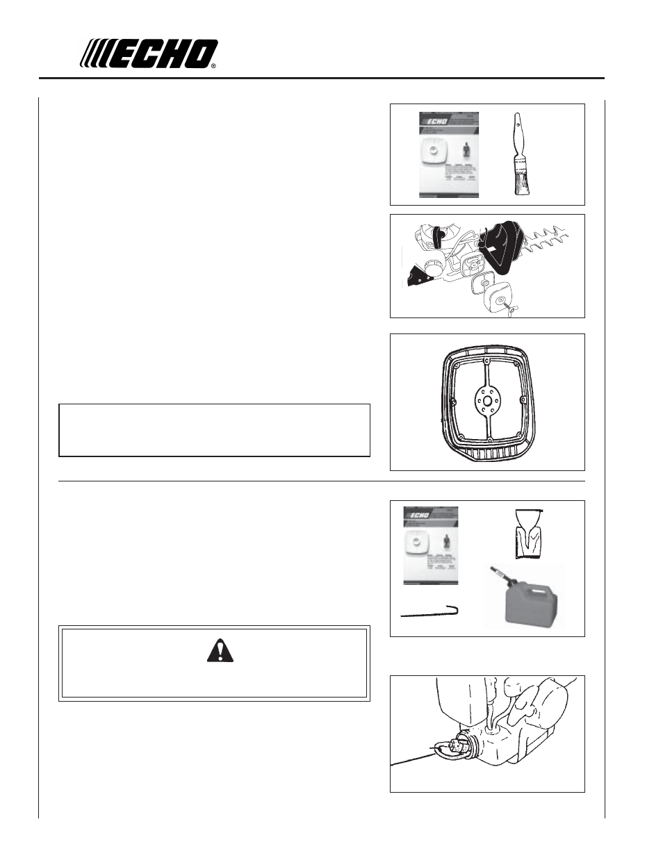 Warning danger | Echo HC-2400 User Manual | Page 20 / 32