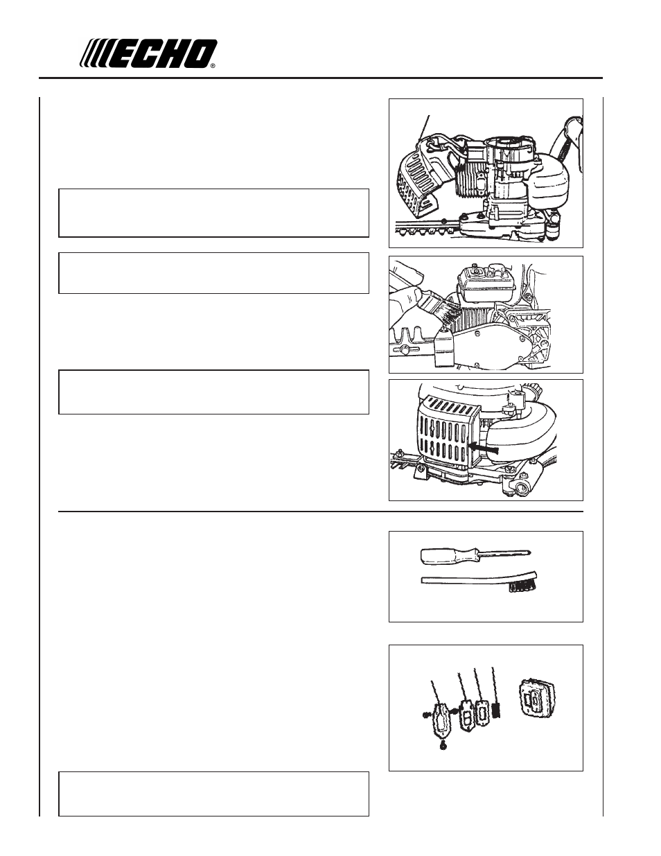 Spark arrestor screen | Echo HC-2400 User Manual | Page 22 / 32