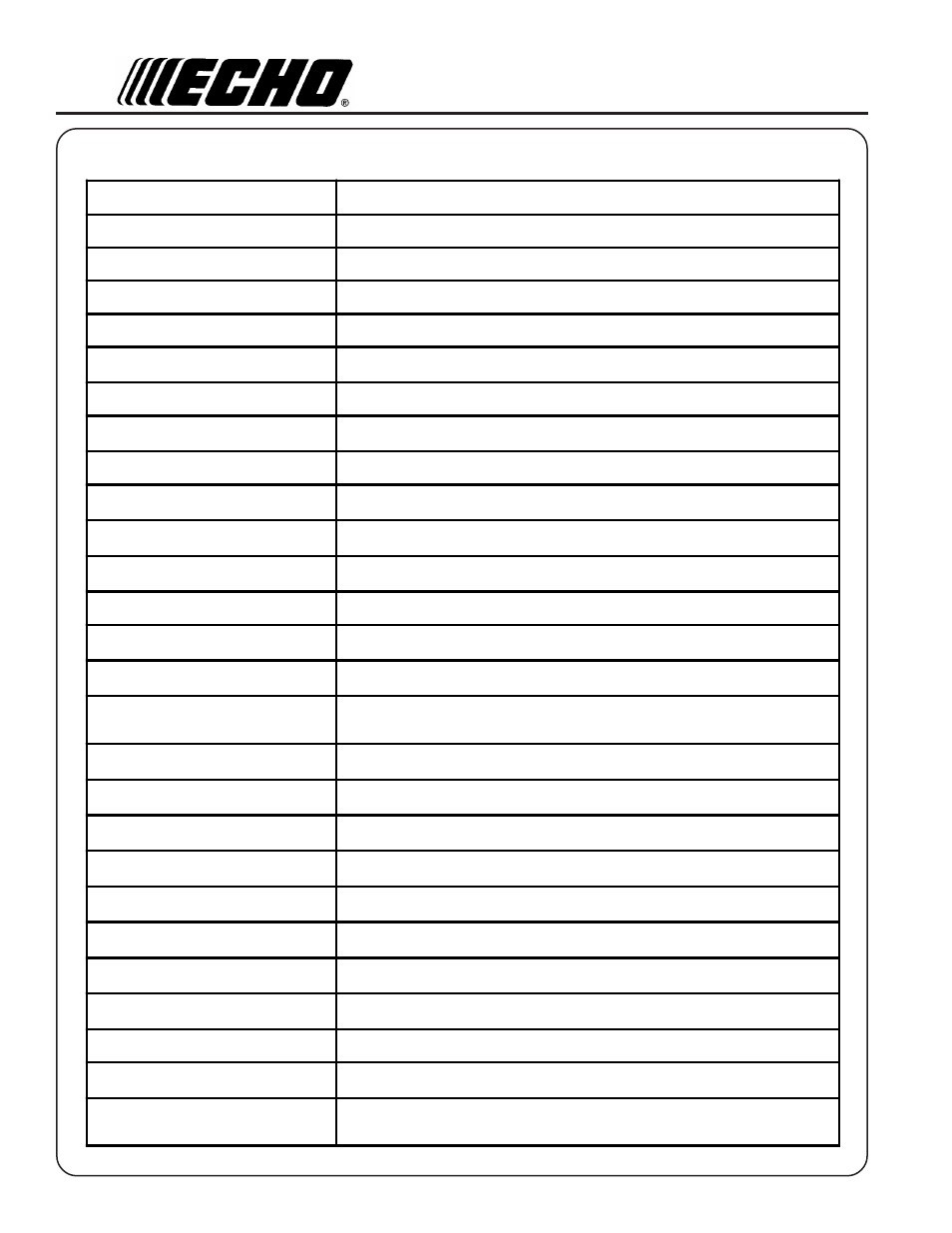 Pecifications | Echo GT-201 User Manual | Page 12 / 28