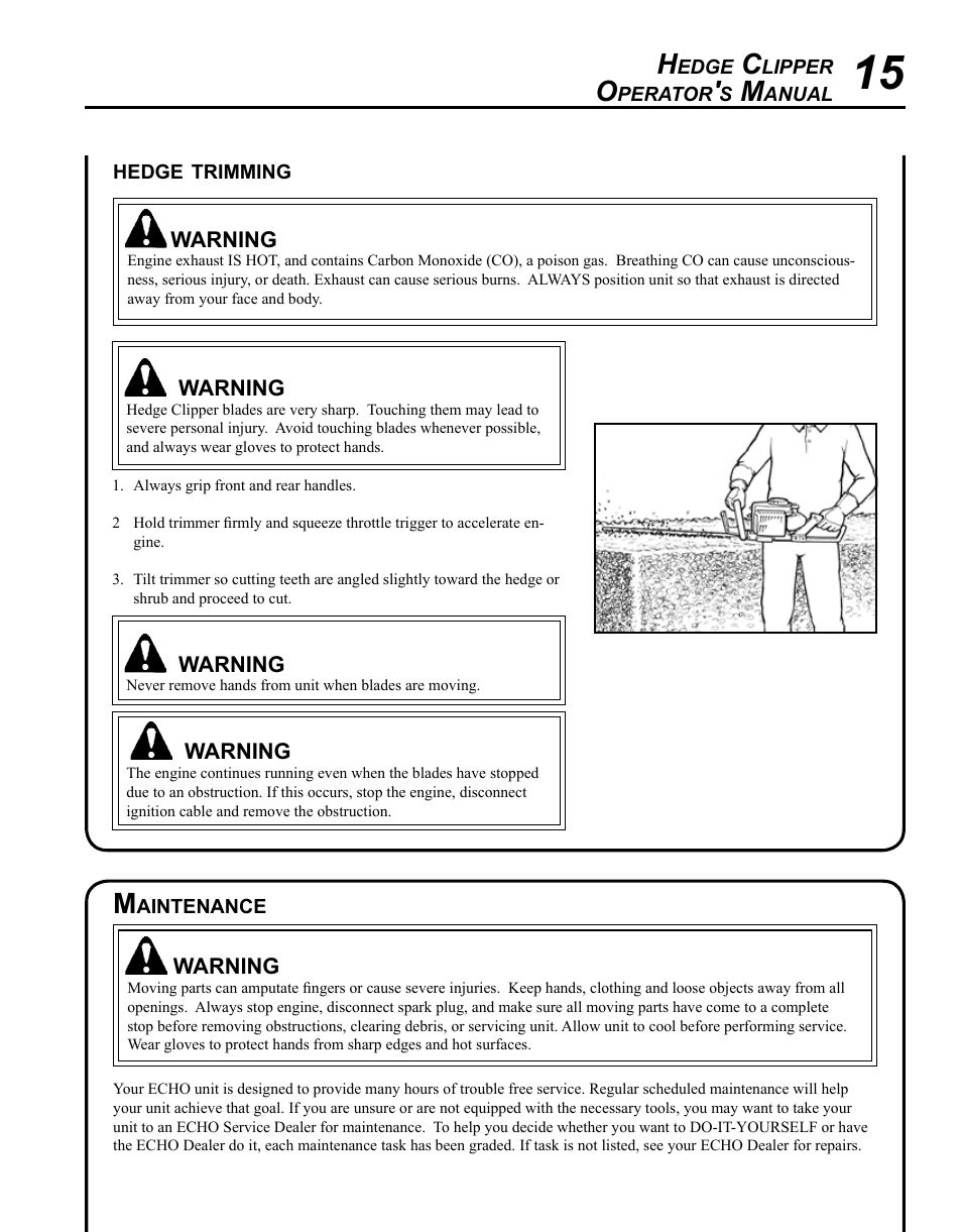 Echo HC-155 User Manual | Page 15 / 32