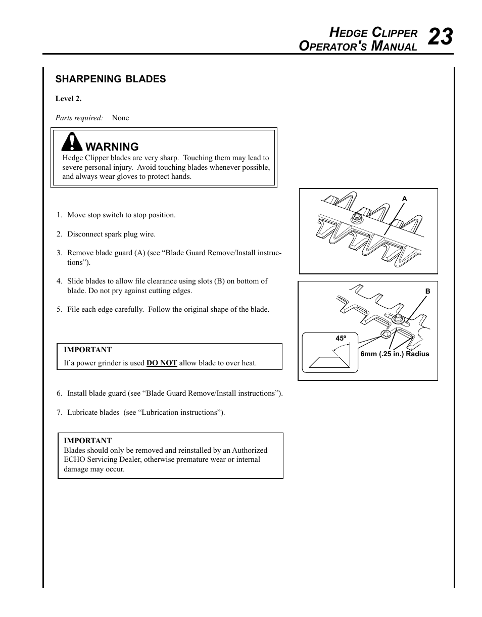 Echo HC-155 User Manual | Page 23 / 32