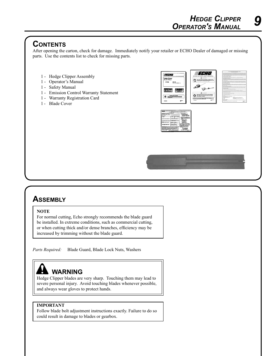 Echo HC-155 User Manual | Page 9 / 32