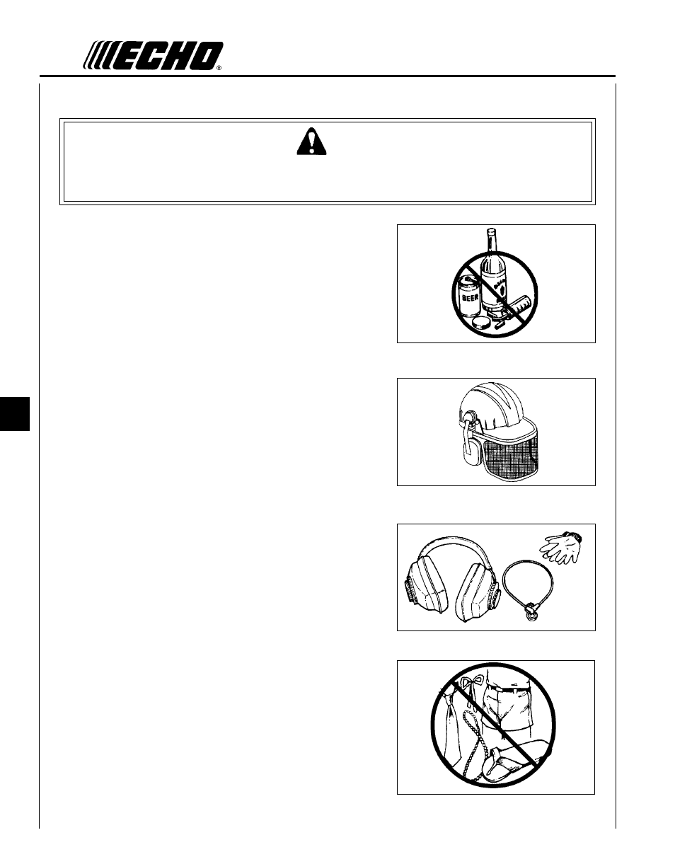 Warning danger | Echo Trimmer User Manual | Page 6 / 20