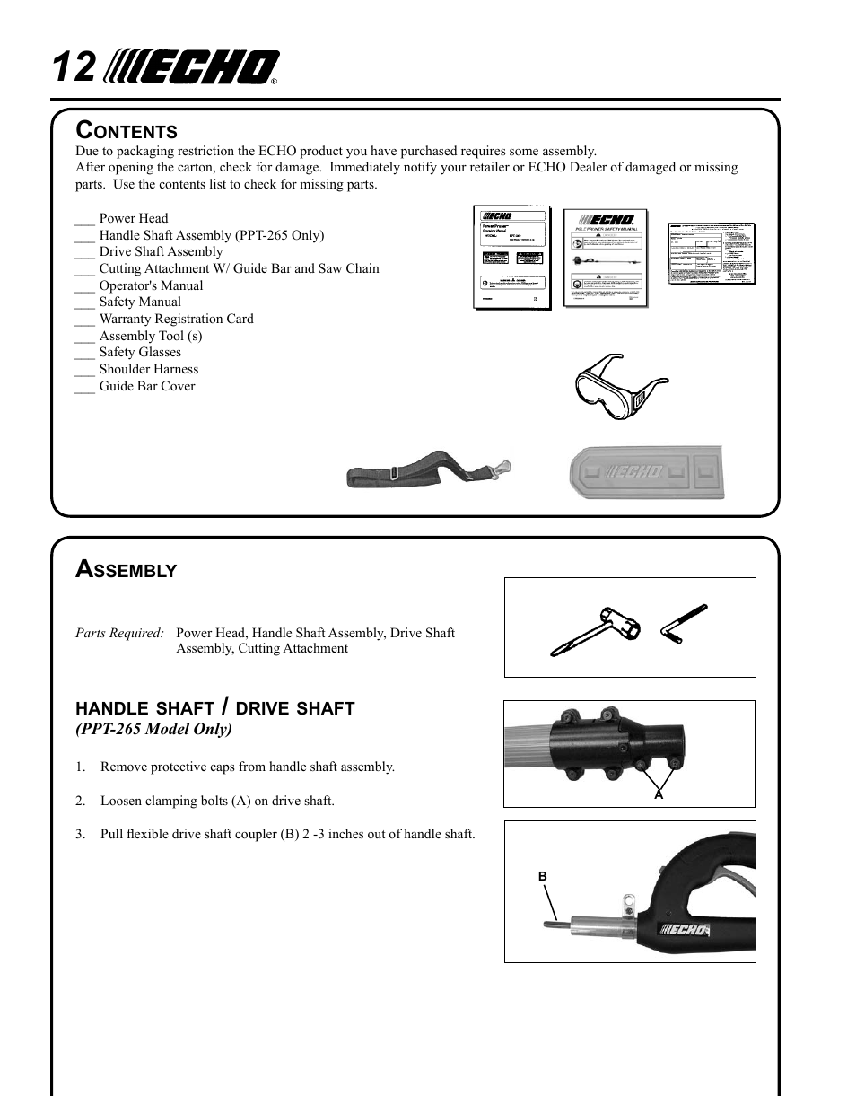 Echo PPT-265S User Manual | Page 12 / 40