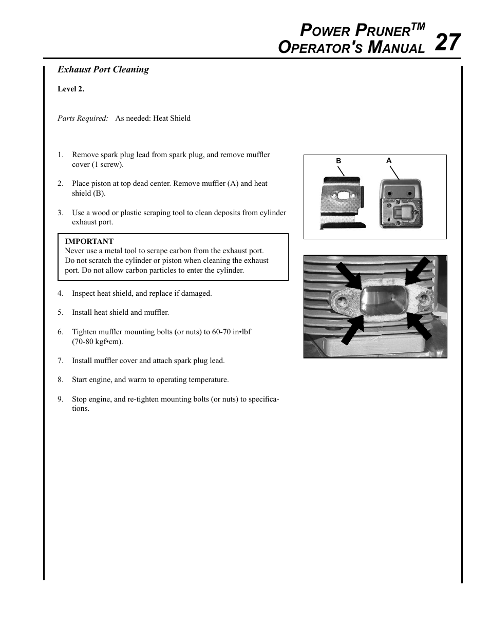 Ower, Runer, Perator | Anual | Echo PPT-265S User Manual | Page 27 / 40
