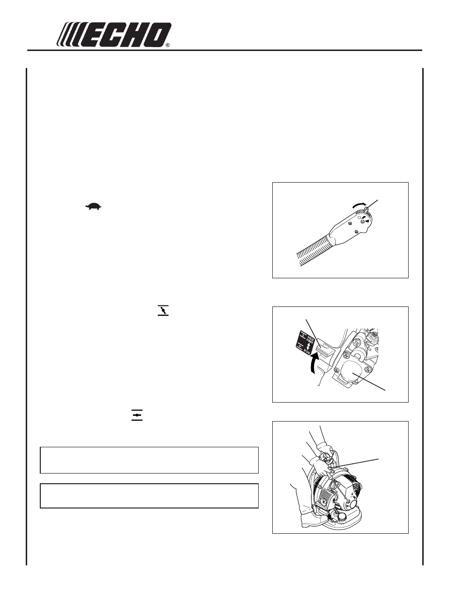 Starting cold engine | Echo PB-265L User Manual | Page 12 / 24