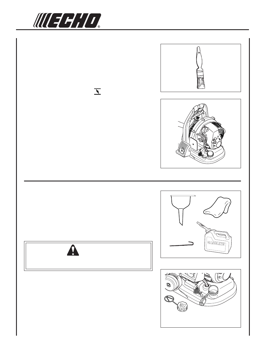 Air filter, Fuel filter, Danger | Echo PB-265L User Manual | Page 16 / 24