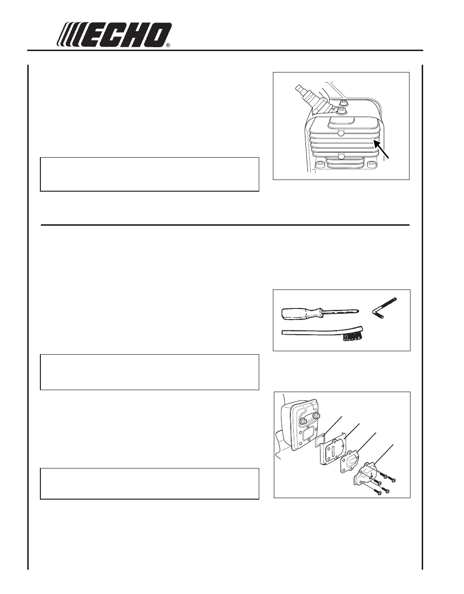 Exhaust system, Spark arrestor screen | Echo PB-265L User Manual | Page 18 / 24