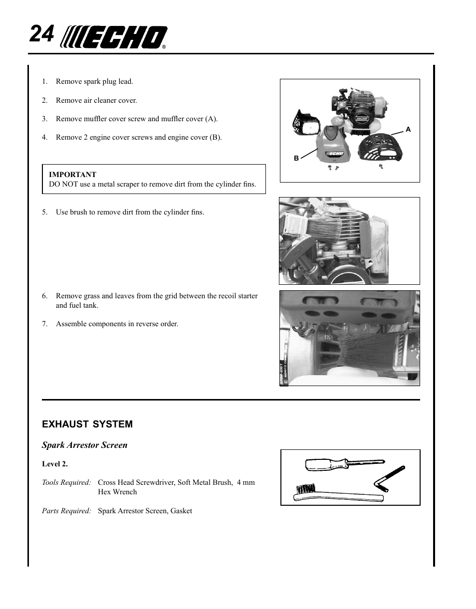 Exhaust system | Echo SRM - 265U User Manual | Page 24 / 36