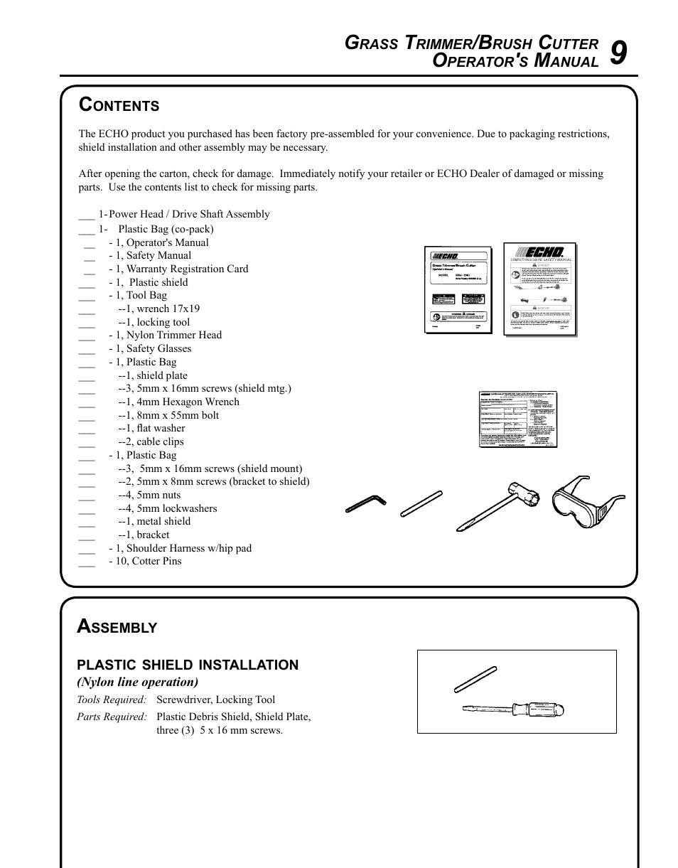 Echo SRM - 265U User Manual | Page 9 / 36