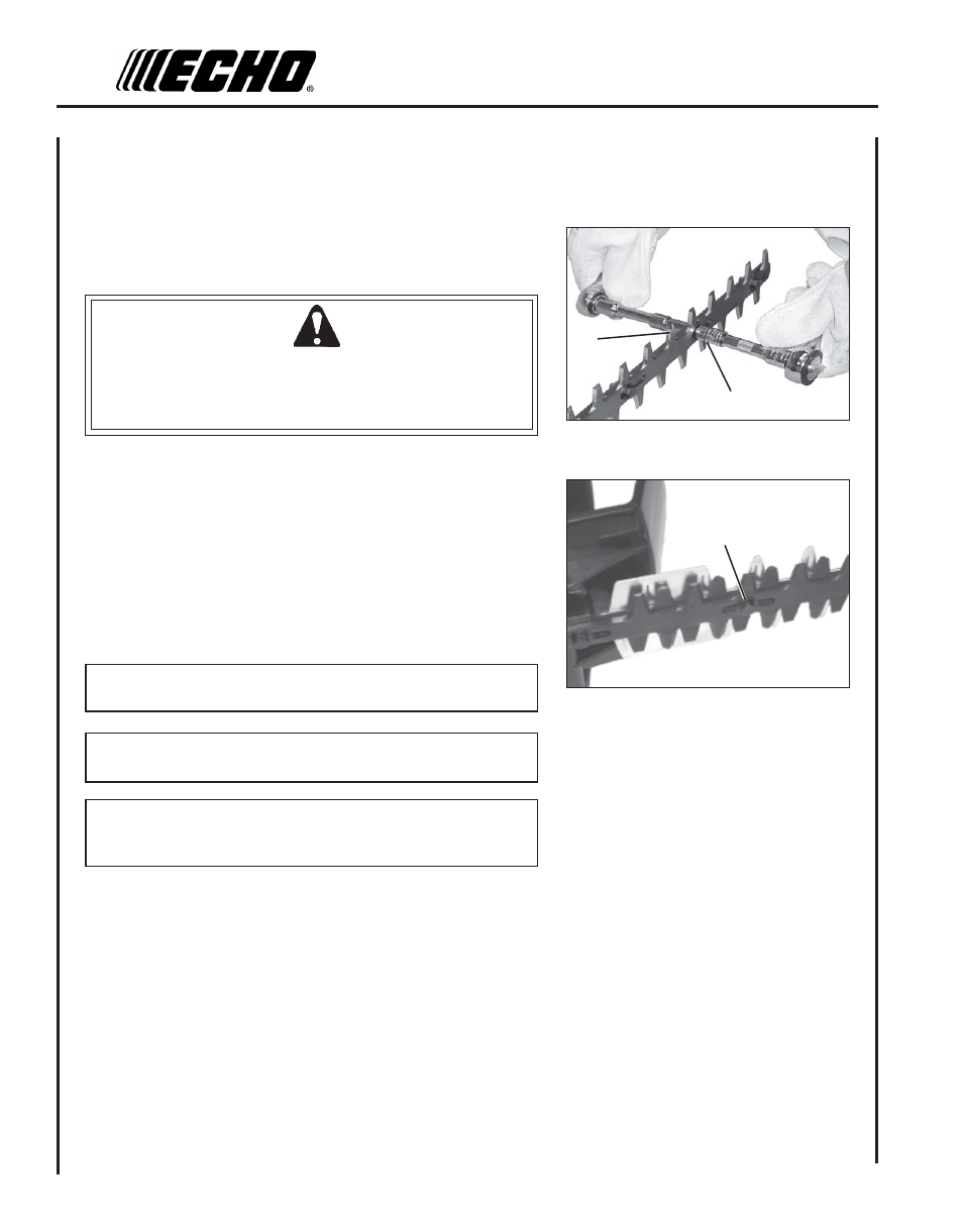 Install blade stiffener | Echo HC-150 User Manual | Page 10 / 28