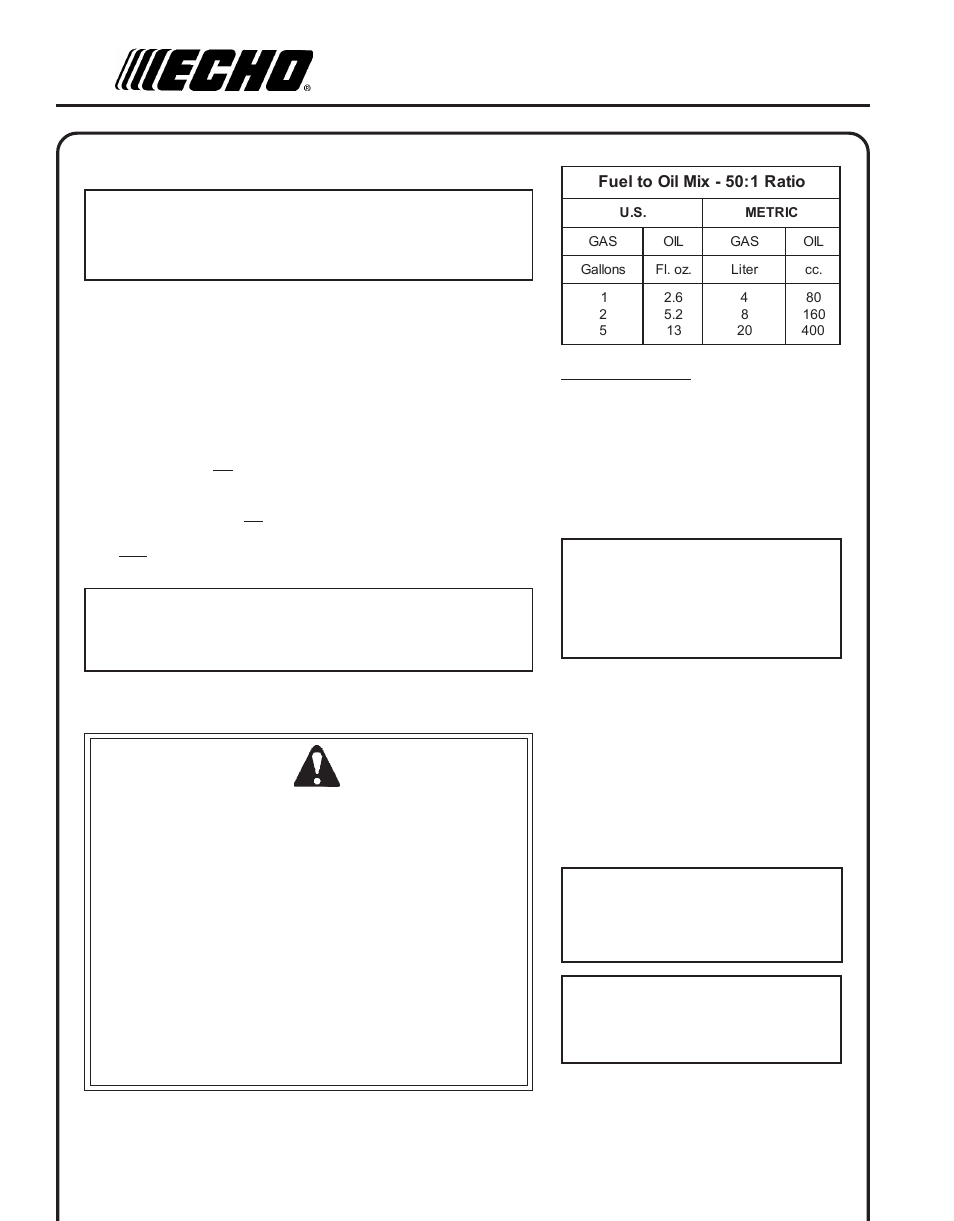 Operation, Fuel, Fuel requirements | Handling fuel warning danger, Peration | Echo HC-150 User Manual | Page 12 / 28