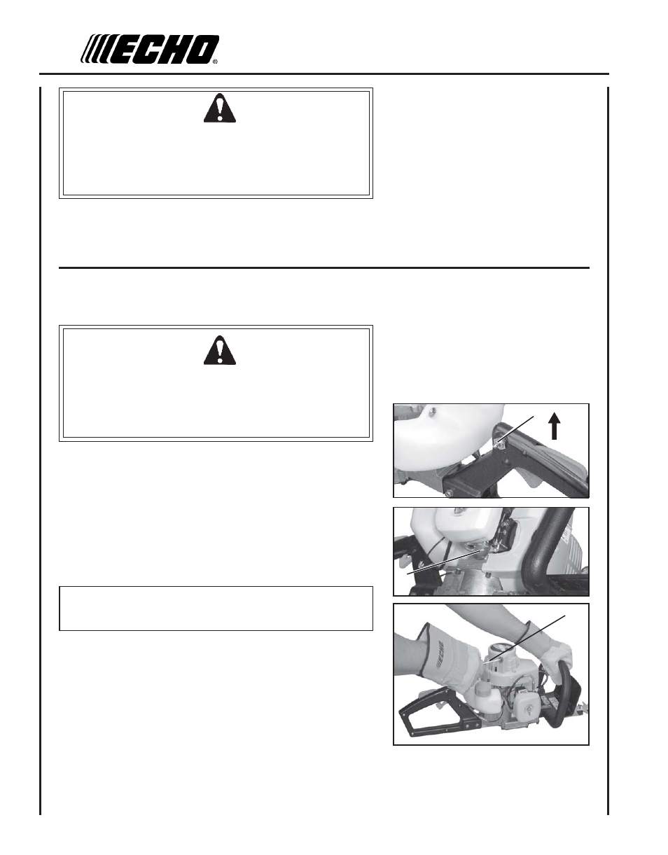 Starting warm engine | Echo HC-150 User Manual | Page 14 / 28