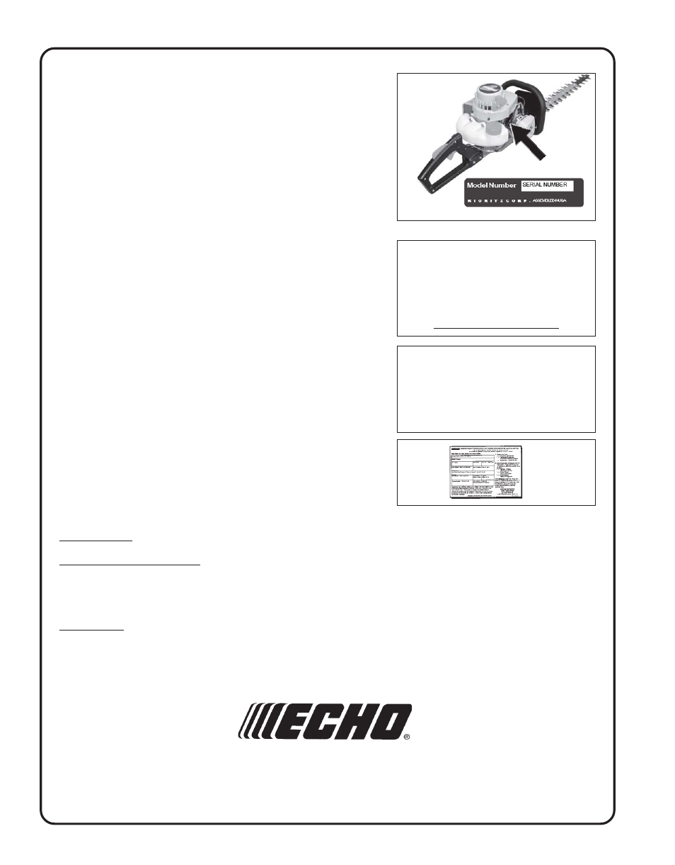 Servicing information | Echo HC-150 User Manual | Page 28 / 28