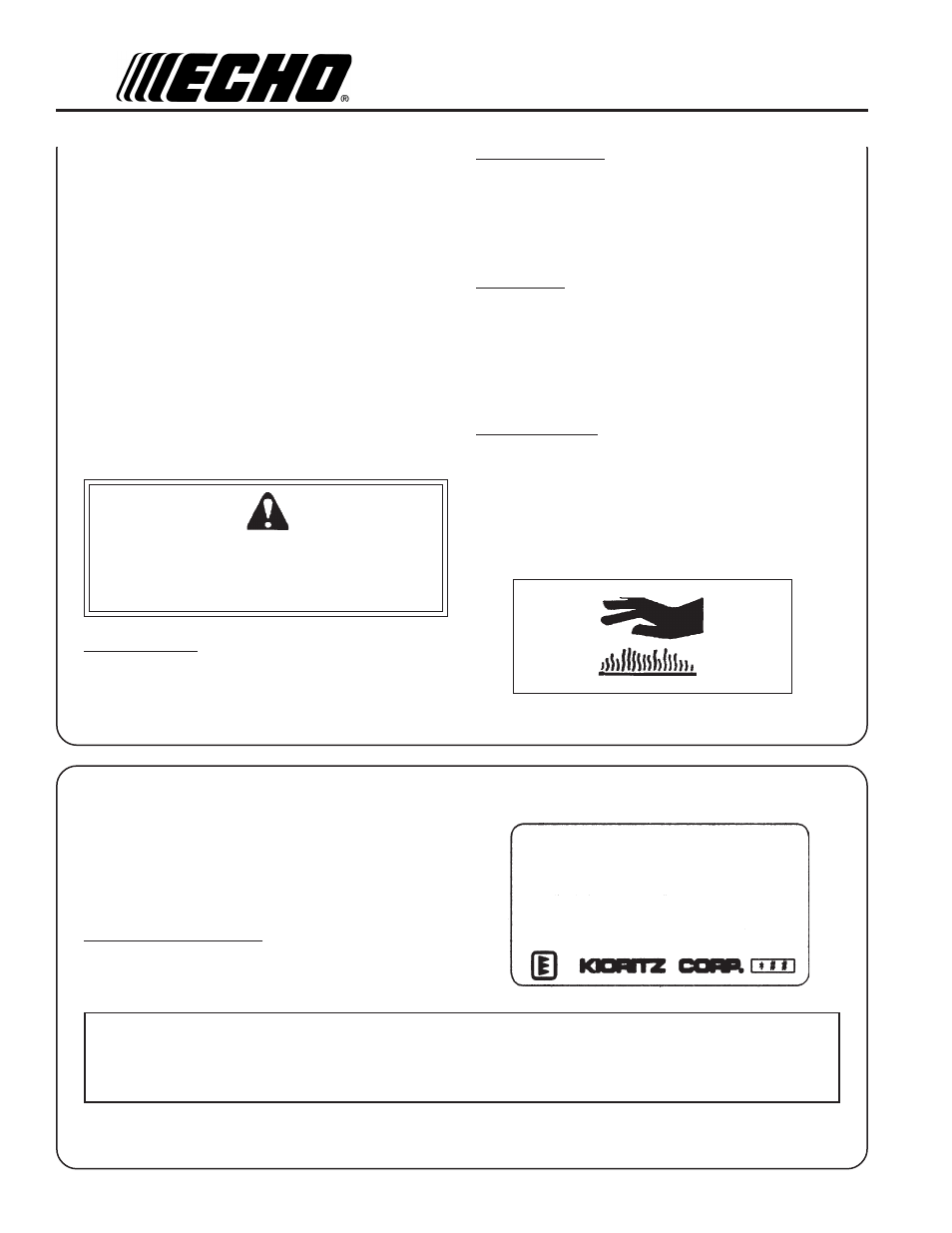 Determine operation area, Warning danger, Epa phase ii | Echo PB-403 User Manual | Page 6 / 23