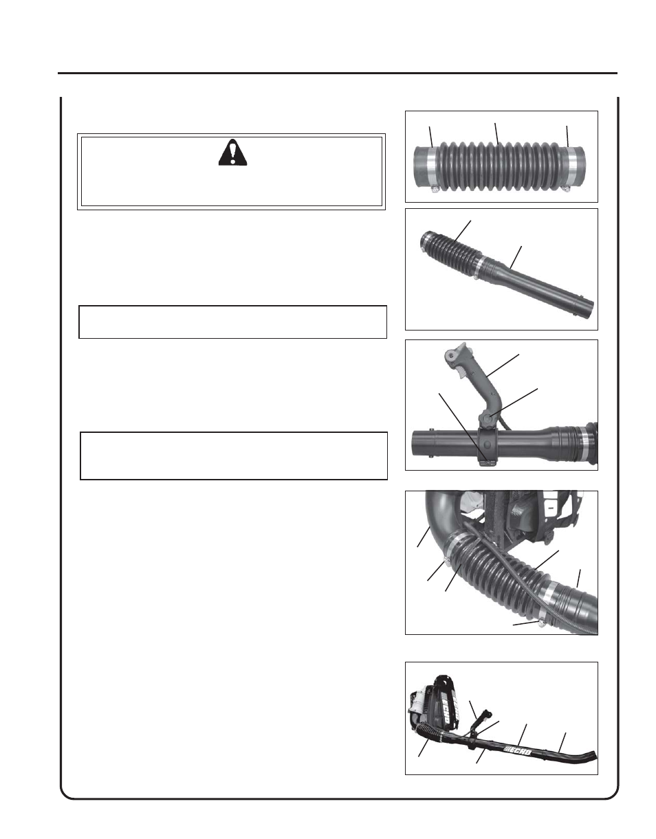 Install blower pipes | Echo PB-403T User Manual | Page 13 / 28