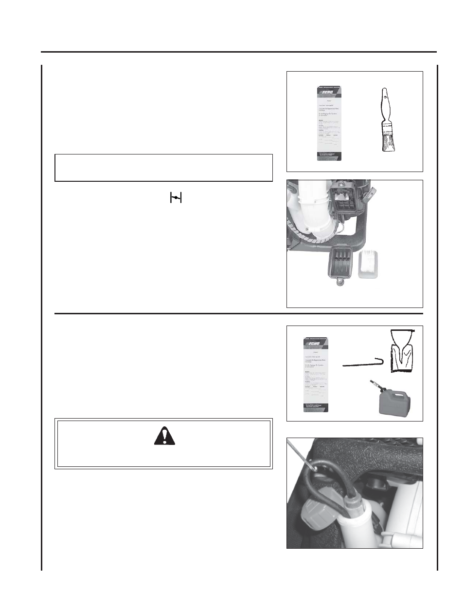 Air filter, Fuel filter | Echo PB-403T User Manual | Page 19 / 28