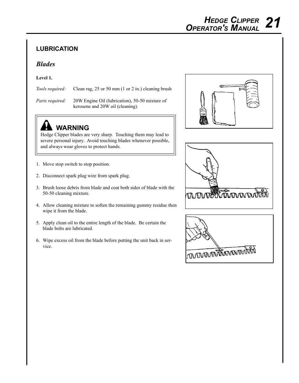 Lubrication | Echo HC-235 User Manual | Page 21 / 32