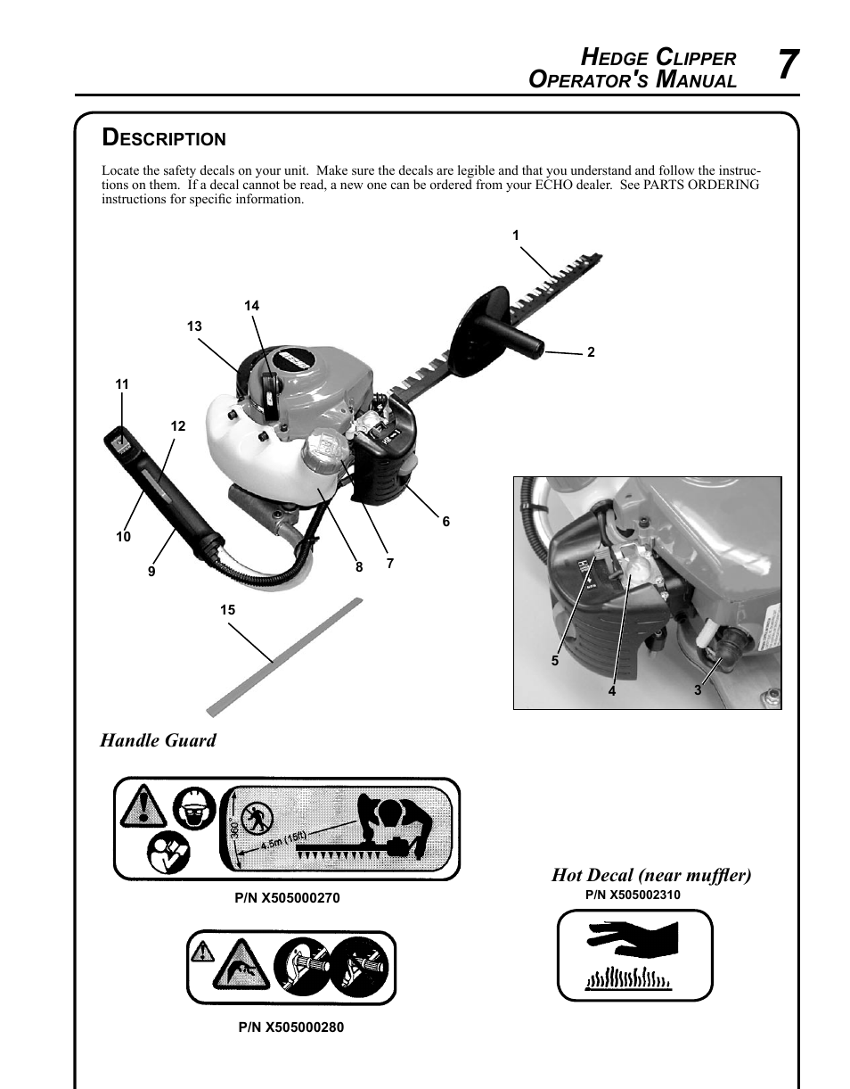 Description | Echo HC-235 User Manual | Page 7 / 32