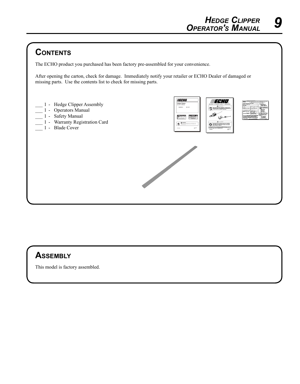 Echo HC-235 User Manual | Page 9 / 32